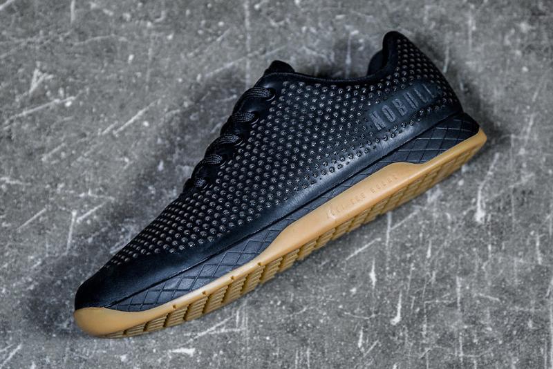 Men's Nobull Gum Leather Trainers Black | SG A2414H